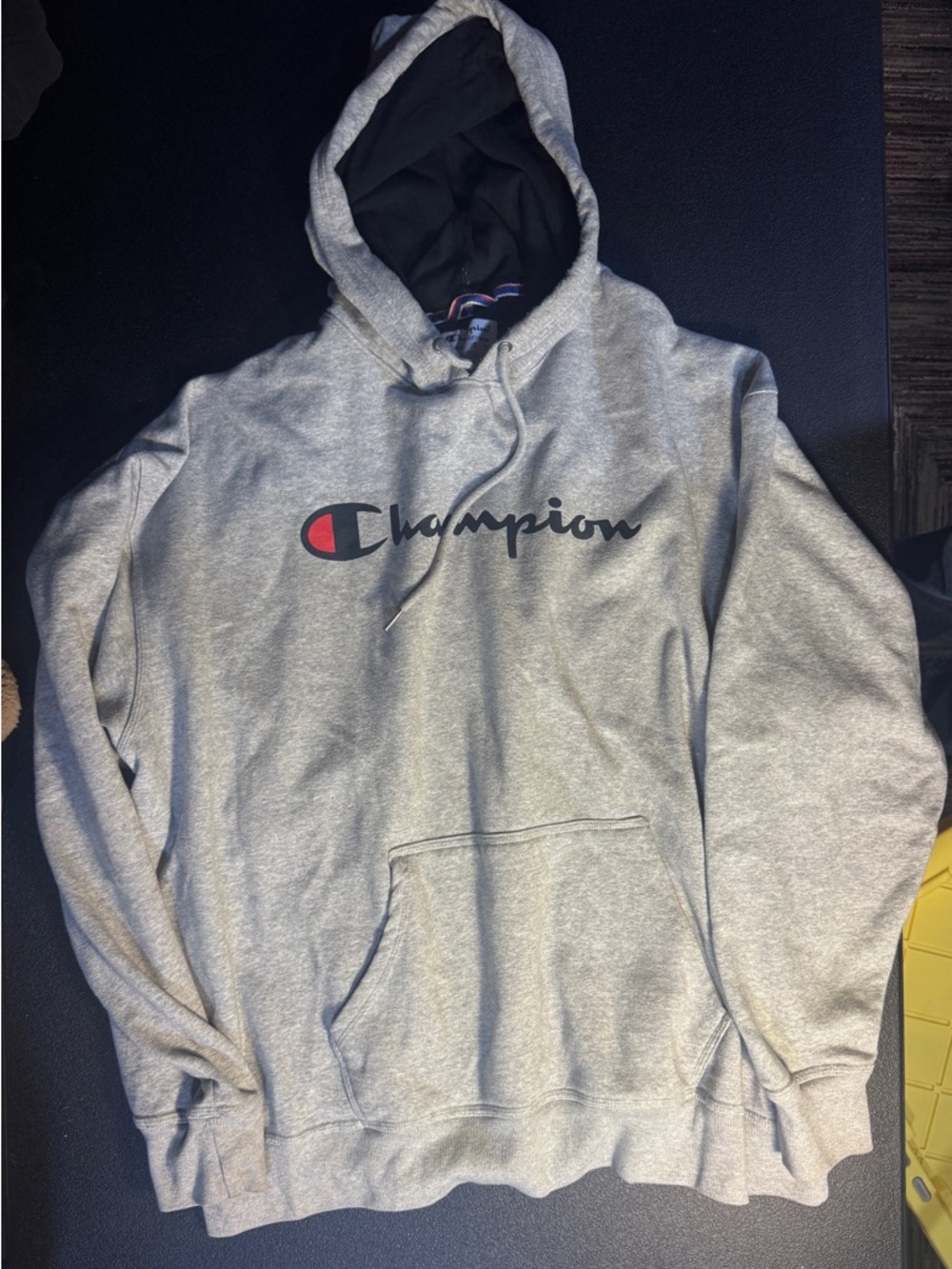 Champion Light Gray Pullover Hoodie with Logo